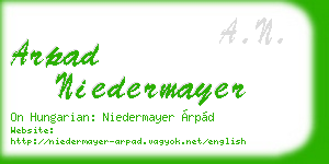arpad niedermayer business card